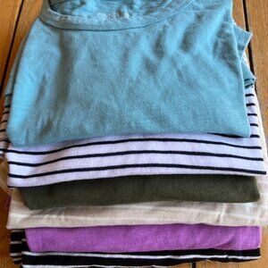 BUNDLE OF 6 Women’s Slub Cotton Tee XL 16-18 Time and Tru